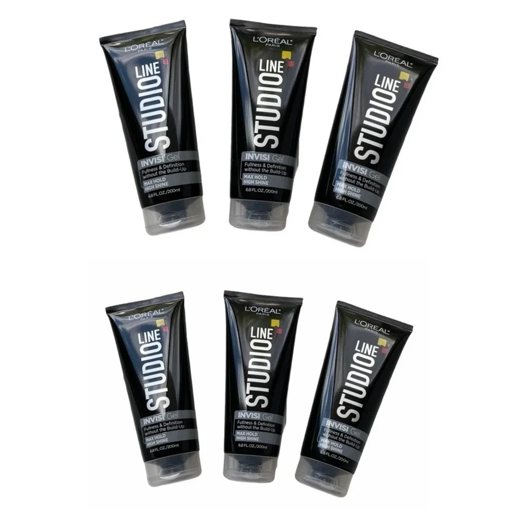 SIX L'Oreal Paris Studio Line Invisi Gel, Max Hold And High Shine 6.8oz Hair